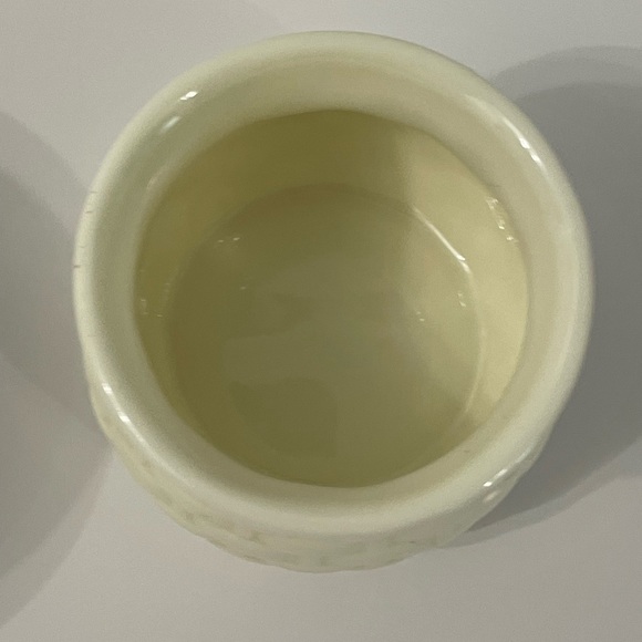 1998 Geo Z. Lefton Basket Weave Cream Trinket Dishes or Flower Pots - Picture 9 of 9